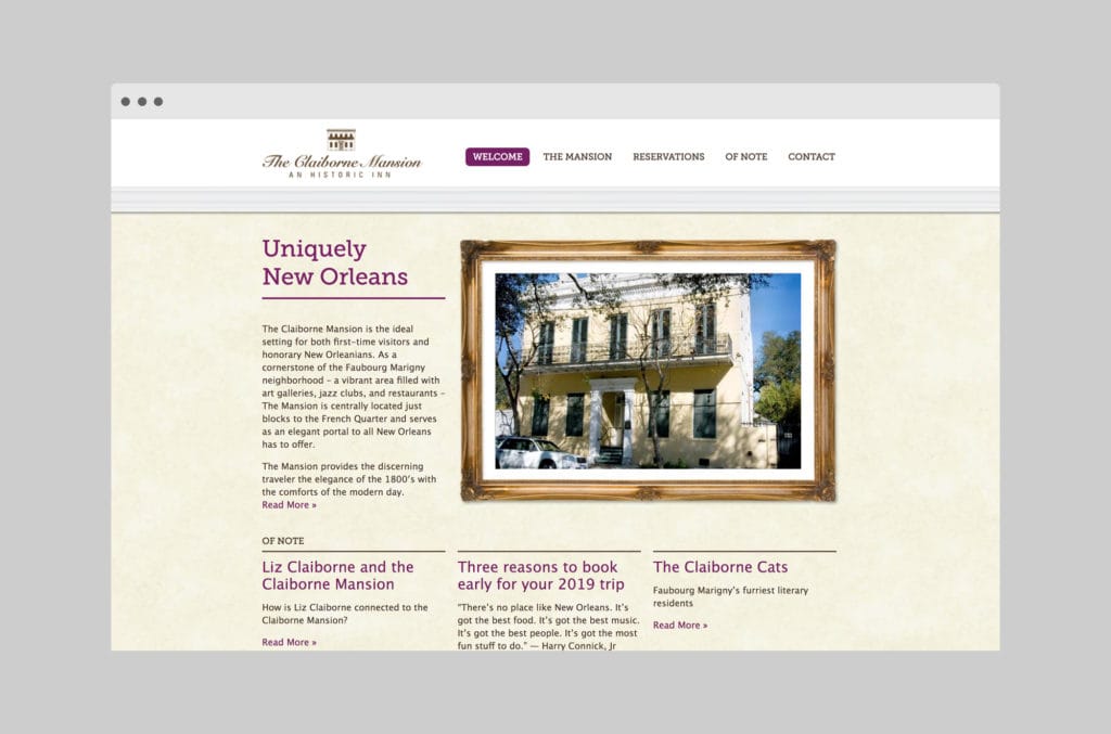 The Claiborne Mansion: website